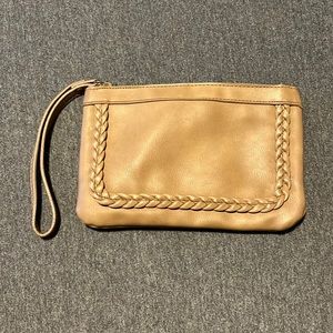 Light brown clutch/ wristlet